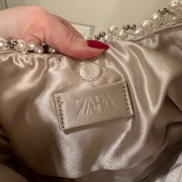 ZARA Pearl Beaded Bucket Bag - Picture 3 of 4